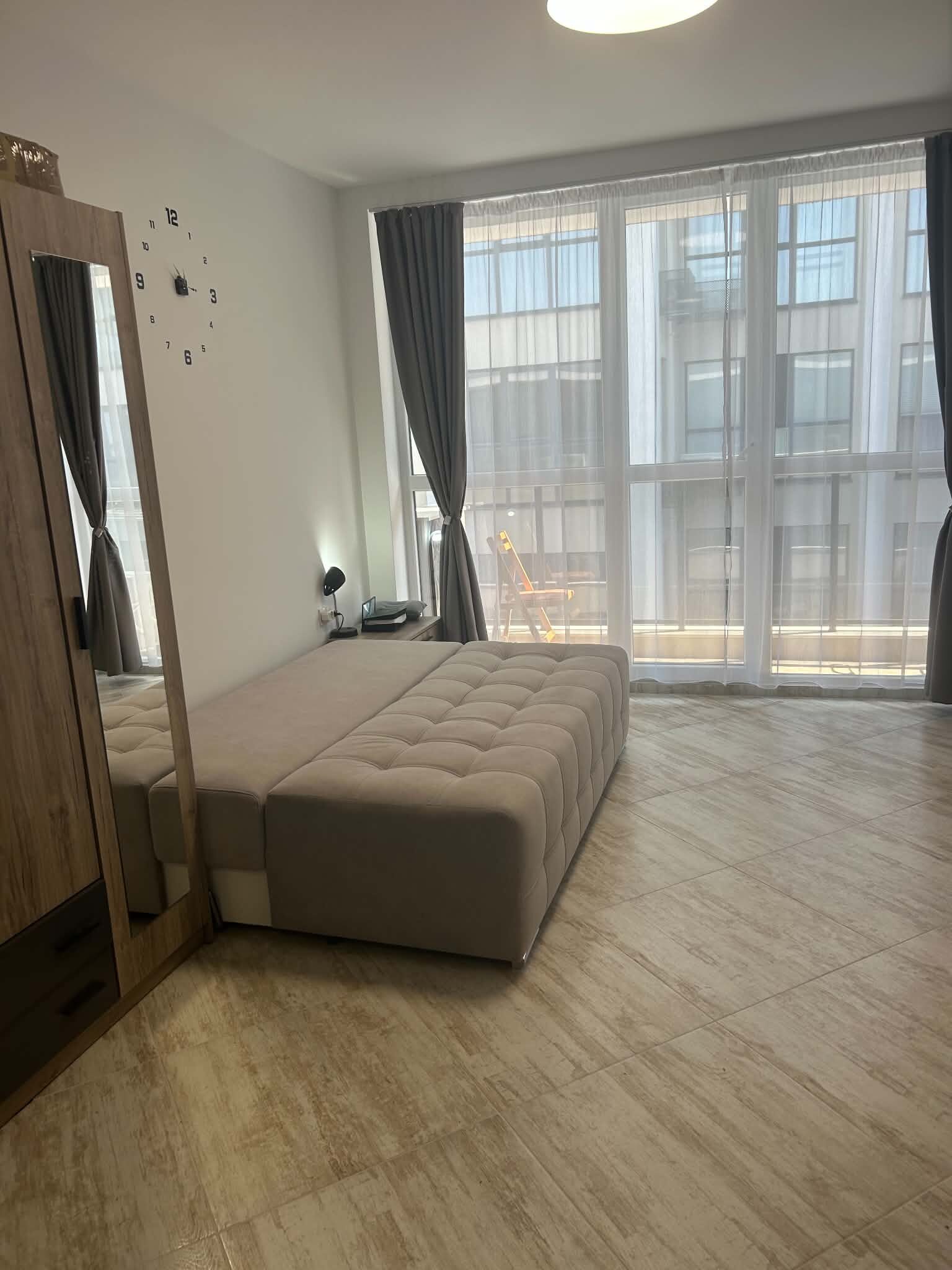 Sofa bed prepared for two
